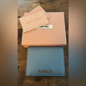 Miu Miu Blue Leather Wallet
